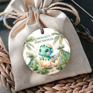 Sweet Baby Dino Shower Favor Tags Hatching Soon