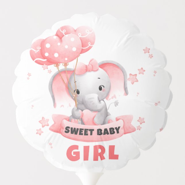 Sweet Baby Elephant Baby Shower Balloon (Back)