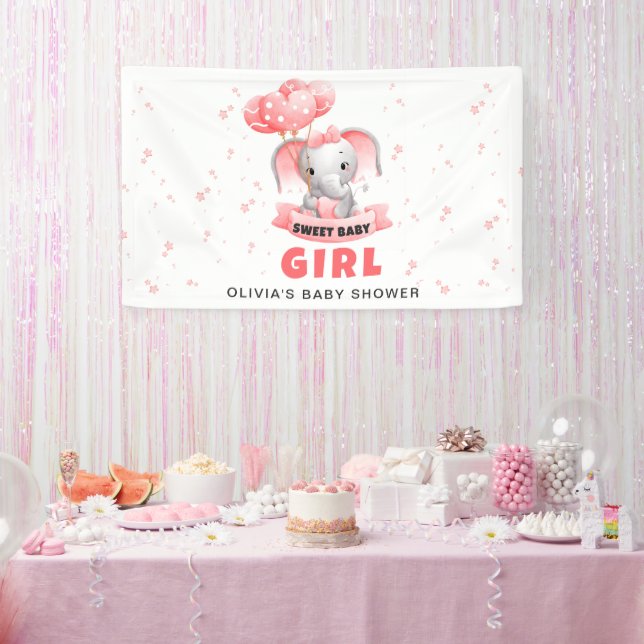 Sweet Baby Elephant Baby Shower Banner (Party)