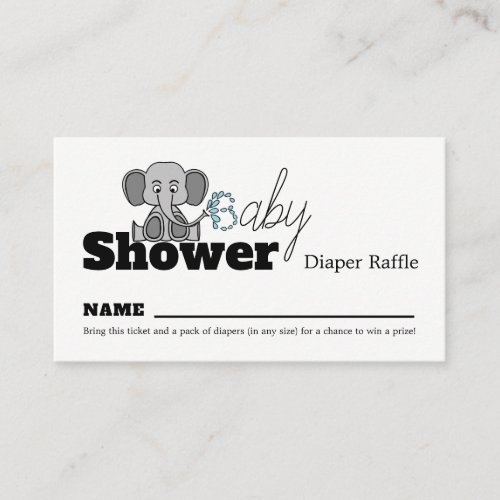 Sweet Baby Elephant Baby Shower Diaper Raffle Enclosure Card