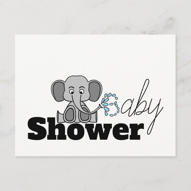 Sweet Baby Elephant, Baby Shower Invitation (Front)