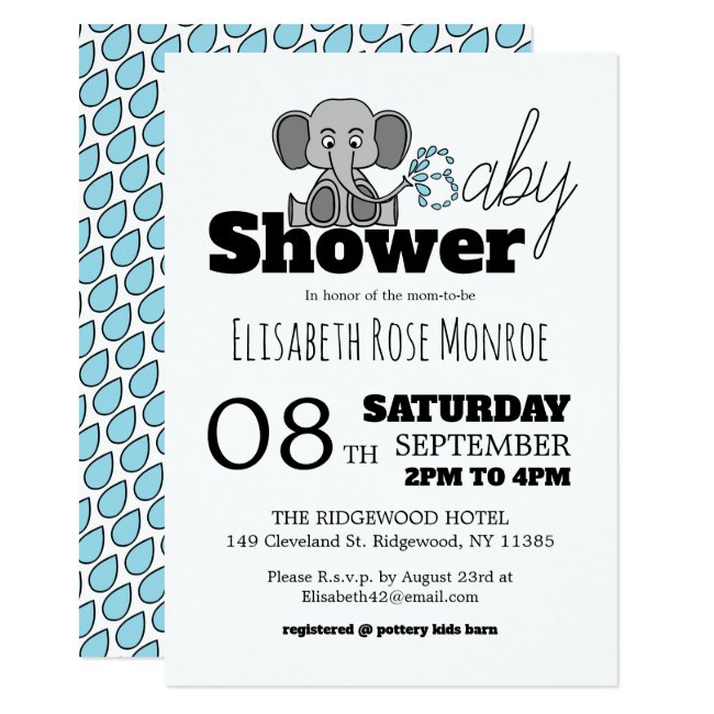 Sweet Baby Elephant, Baby Shower Invitation