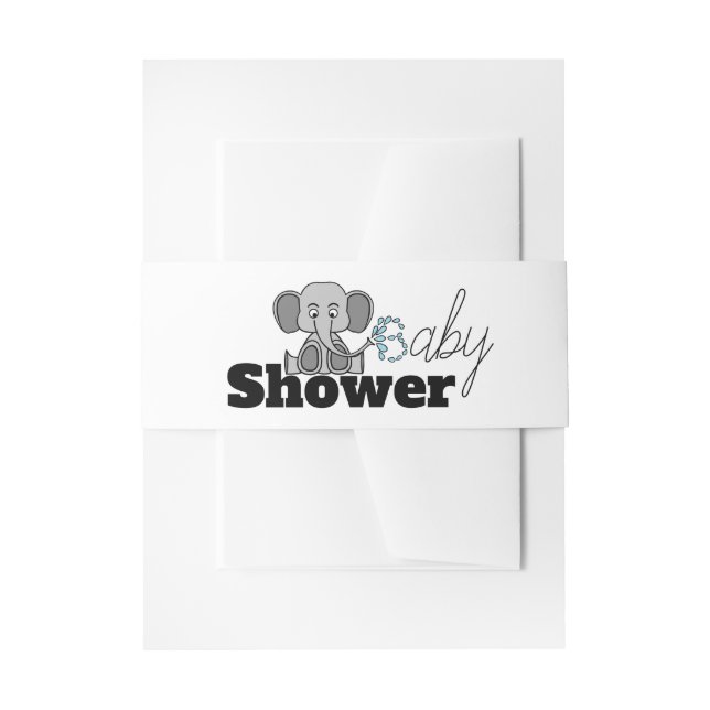 Sweet Baby Elephant, Baby Shower Invitation Belly Band (Front Example)