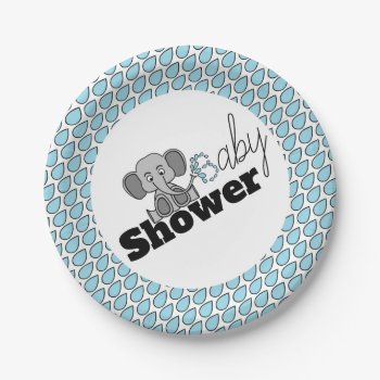 Sweet Baby Elephant  Baby Shower Paper Plates by StampedyStamp at Zazzle