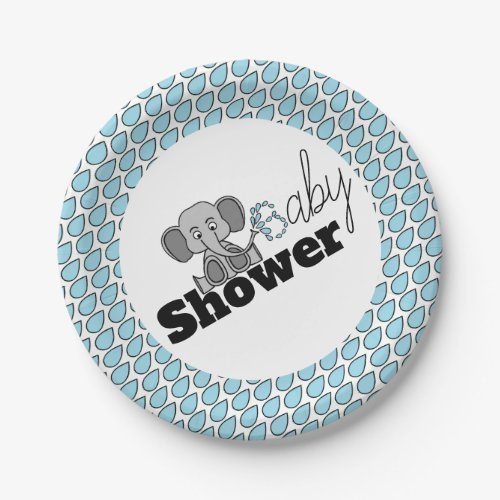 Sweet Baby Elephant Baby Shower Paper Plates