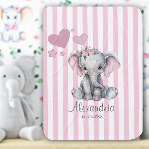 Sweet Baby Elephant Newborn Blanket