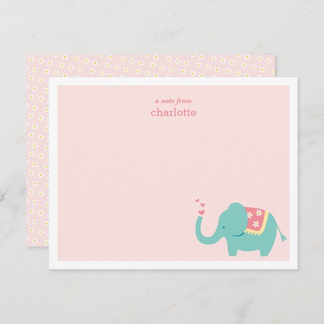 Sweet Baby Elephant Note Card (Front/Back)