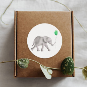 Sweet Baby Elephant Sticker Label, Party Gift Tag
