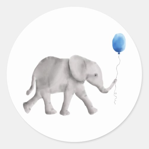 Sweet Baby Elephant Sticker Label Party Gift Tag