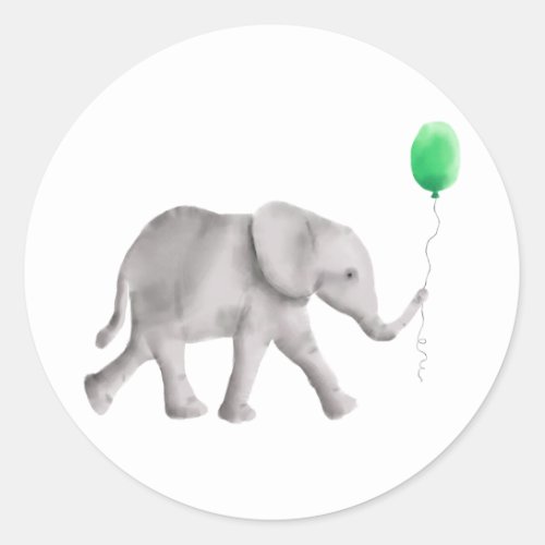 Sweet Baby Elephant Sticker Label Party Gift Tag