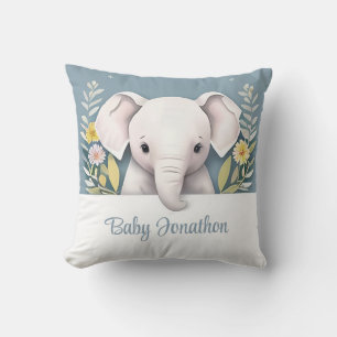 Sweet Baby Elephant Throw Pillow