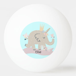 Sweet Baby Elephant Unicorn Custom Name       Ping Pong Ball
