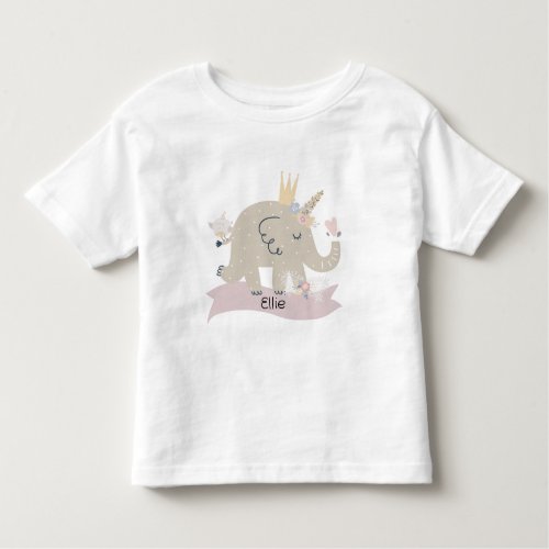 Sweet Baby Elephant Unicorn Custom Name      Toddler T_shirt