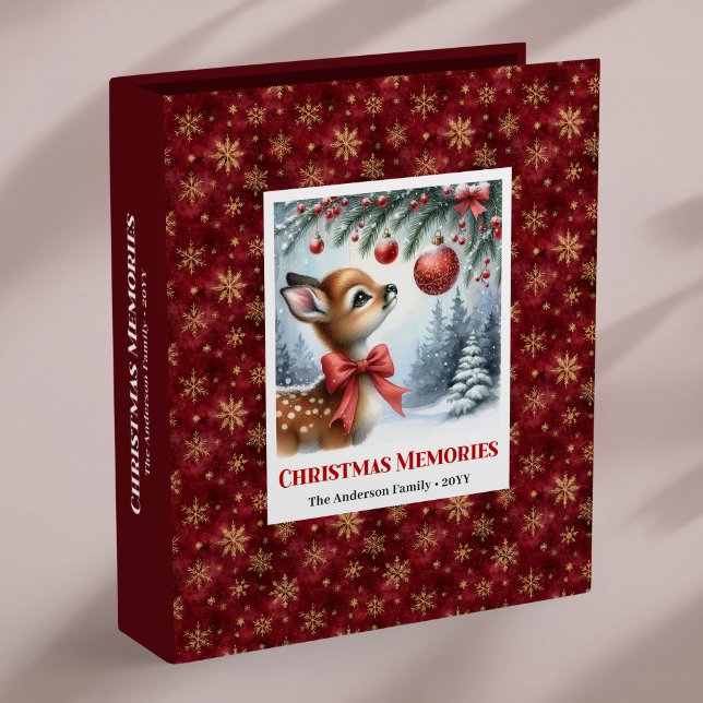 Sweet baby fawn winter scene kids memory album 3 ring binder (Sweet baby fawn winter scene kids memory album)