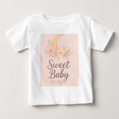 Sweet Baby Floral Moon Design – Gentle Pastel Nurs