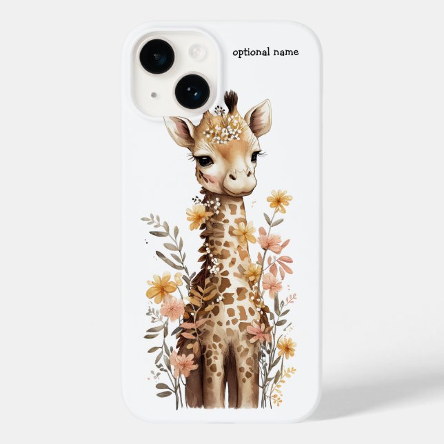 Sweet Baby Giraffe Floral Case-Mate iPhone 14 Case (Back)