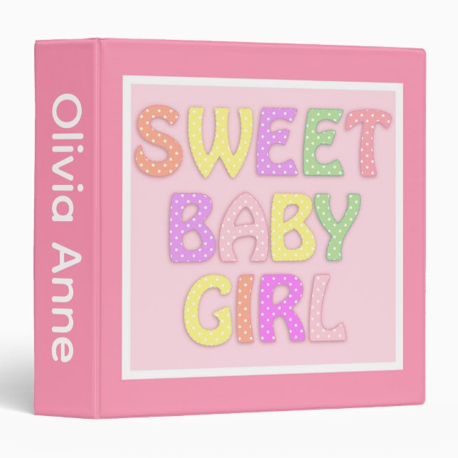 Sweet Baby Girl 3 Ring Binder (Front/Spine)
