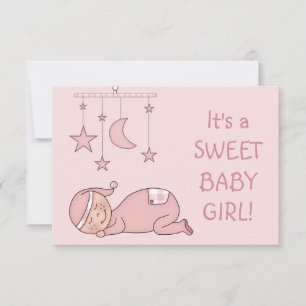 Sweet Baby Girl Birth Announcement