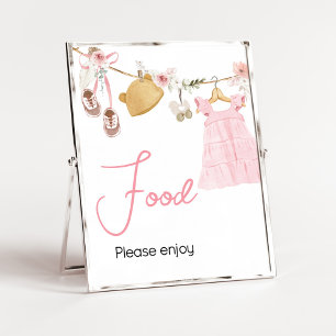 Sweet Baby Girl Boho Clothes Baby Shower Food Poster