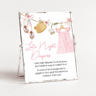 Sweet Baby Girl Boho Clothes Late Night Diapers Poster
