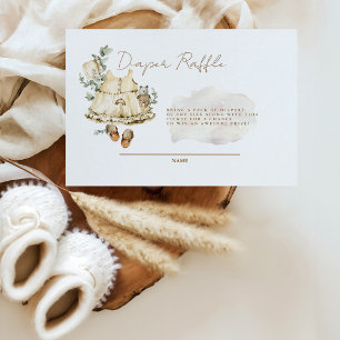 Sweet Baby Girl Boho Diaper Raffle Enclosure Card