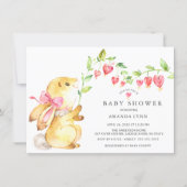 Sweet Baby Girl Bunny Baby Shower Invitation (Front)