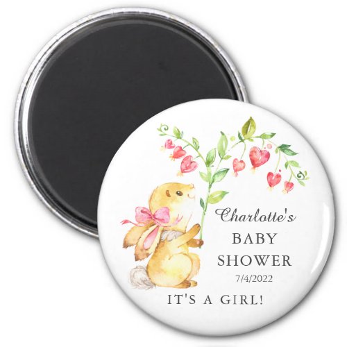 Sweet Baby Girl Bunny Baby Shower  Magnet