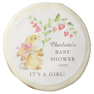 Sweet Baby Girl Bunny Baby Shower  Sugar Cookie