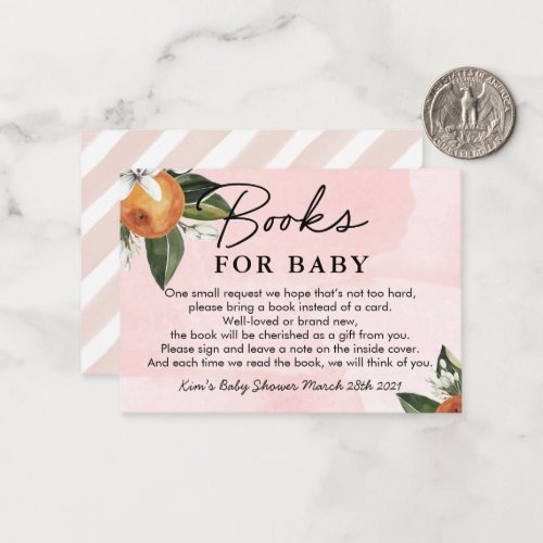 Sweet Baby Girl Clementine Shower Books For Baby Note Card