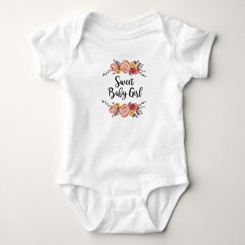 Sweet Baby Girl Floral Garden Baby Bodysuit