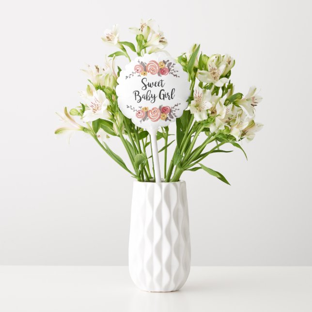 Sweet Baby Girl Flower Shower Balloon (Vase)