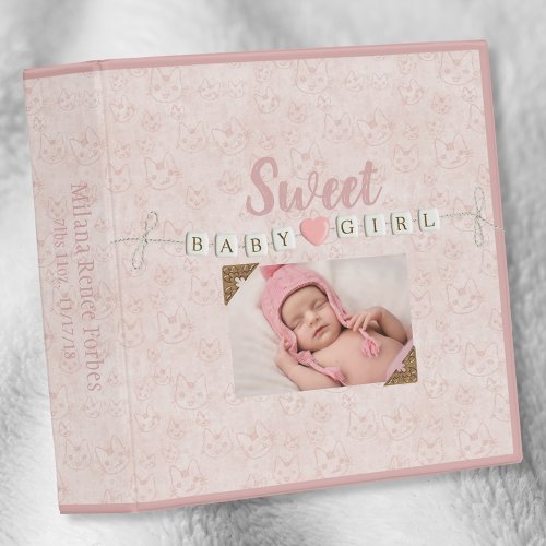 Sweet Baby Girl Photo Album 3 Ring Binder