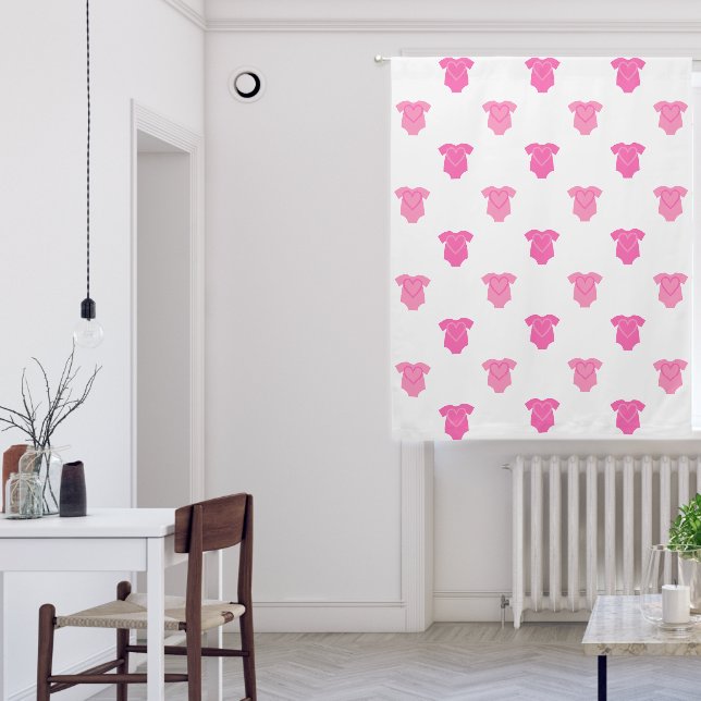 Sweet Baby Girl Pink Fashion White Nursery Blackout Curtains (Living Room)