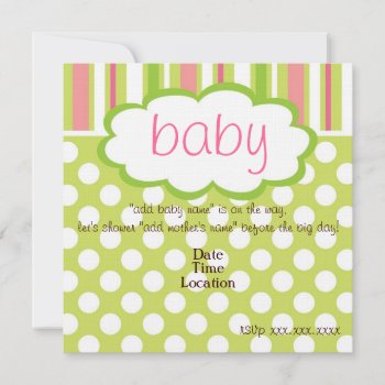 Sweet Baby Girl Shower Invitation by jgh96sbc at Zazzle