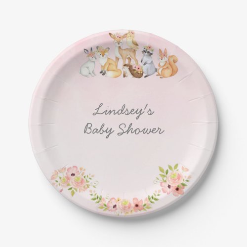 Sweet Baby Girl Shower Paper Plates