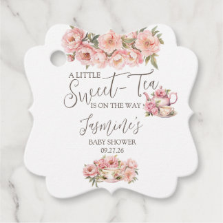 Sweet Baby Girl Tea Party Baby Shower Invitation Favor Tags