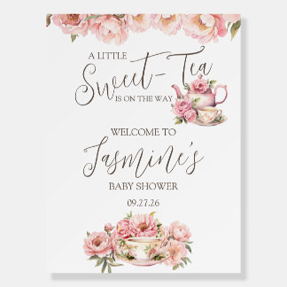 Sweet Baby Girl Tea Party Baby Shower Invitation Foam Board