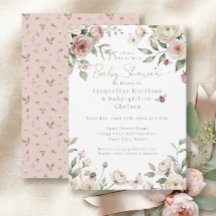 Sweet Baby Girl to Bee Pink n Ivory Rose Floral