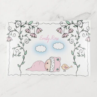 Sweet Baby Girl with Little Bird Baby Shower Trinket Tray