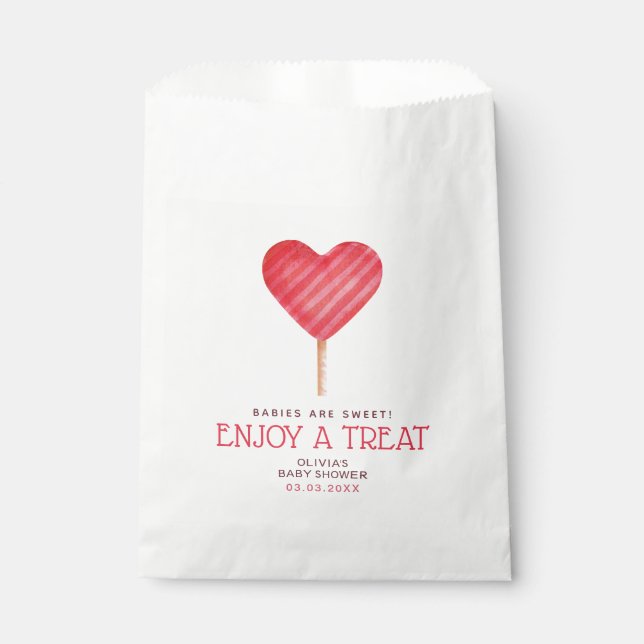 Sweet baby heart candy baby shower Favor Bag  (Front)