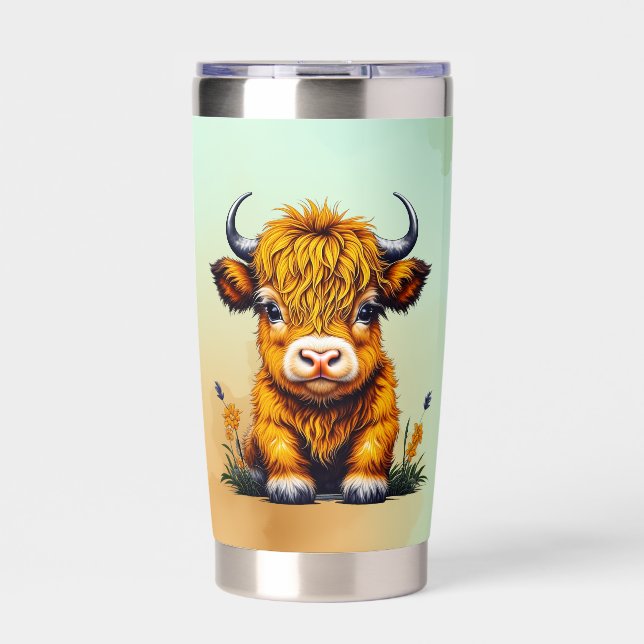 Sweet Baby Highland Cow Personalized Insulated Tumbler (Front)