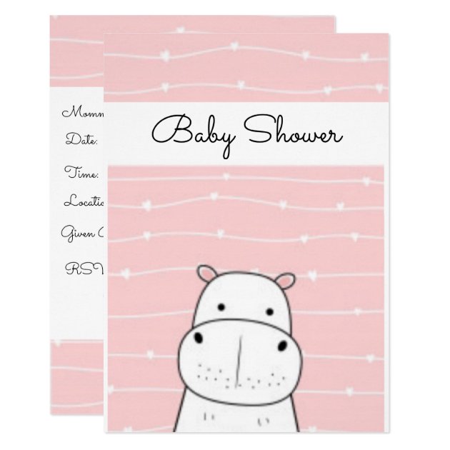 hippo baby shower invitations