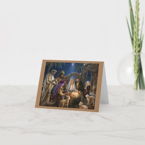 Sweet Baby Jesus Nativity Scene Holiday Card