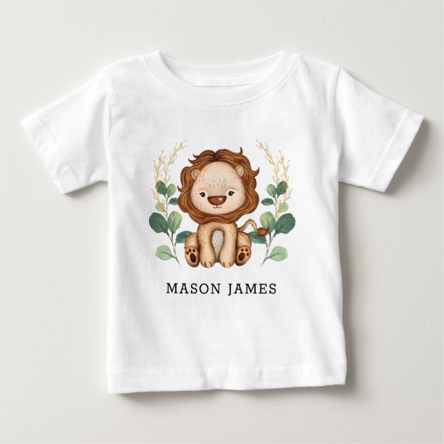 Sweet Baby Lion Jungle Safari Animal Boy Wild One T-Shirt (Front)