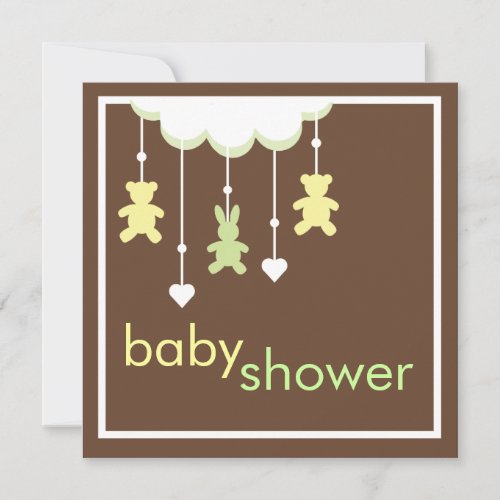 Sweet Baby Neutral Mobile Baby Shower Invitation