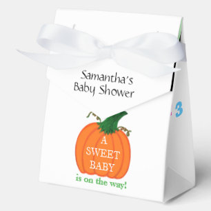Sweet Baby Orange Pumpkin Baby Shower ABC Favor Boxes