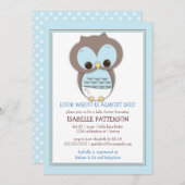 Sweet Baby Owl Boy Whoo Baby Shower Invitation (Front/Back)