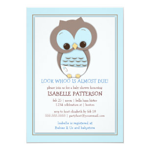 Owl Baby Shower Invitations Zazzle Sweet Baby Owl Boy Whoo Shower Invitation