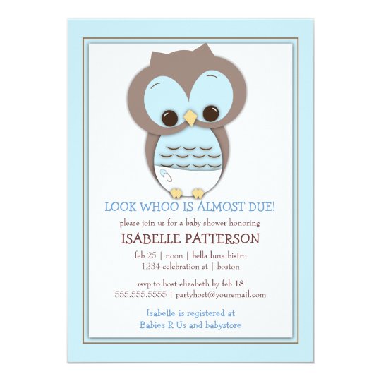 Sweet Baby Owl Boy Whoo Shower Invitation Zazzle