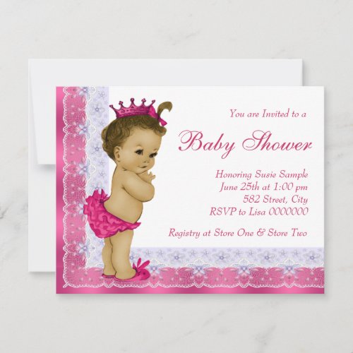 Sweet Baby Pink and Purple Baby Shower Invitation